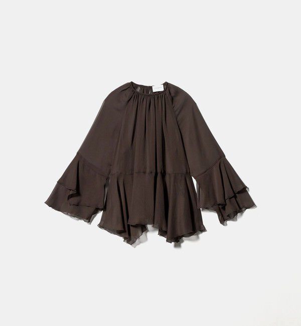 UNITED ARROWS「シアー イレギュラー フリル ブラウス -ウォッシャブル-」|シャツ・ブラウス|