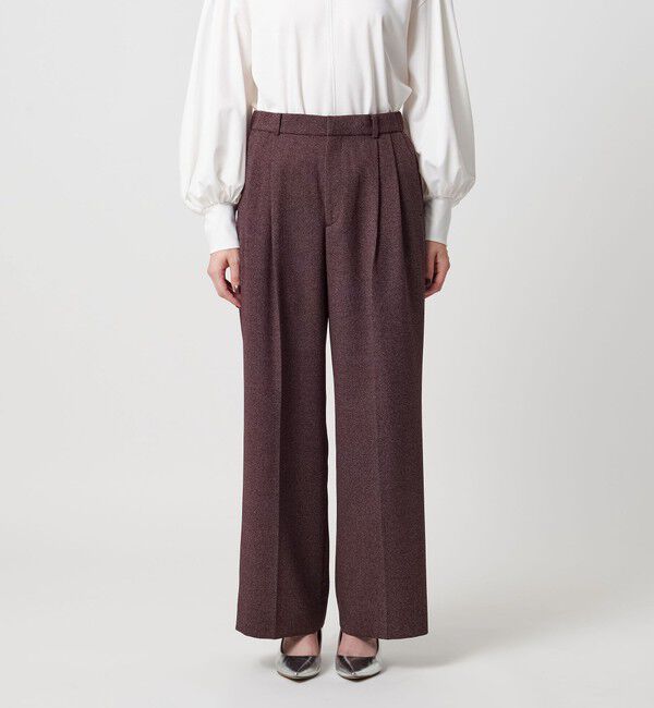 UNITED ARROWS「2タック メランジ ワイド パンツ ‐ウォッシャブル‐」|スラックス|