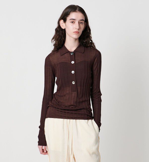 AEWEN MATOPH「＜AEWEN MATOPH＞シアーリブポロニット」|ニット・セーター|