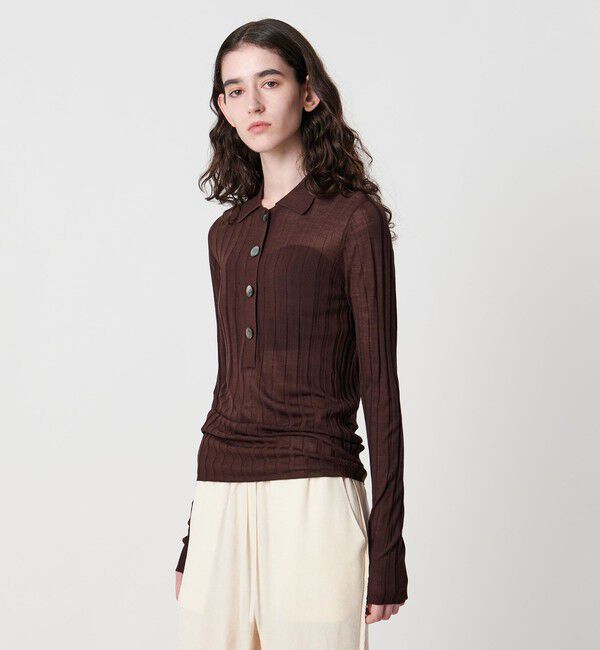 AEWEN MATOPH「＜AEWEN MATOPH＞シアーリブポロニット」|ニット・セーター|