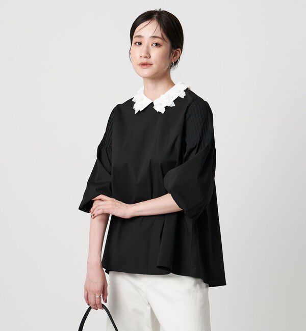 UNITED ARROWS「2WAYカラー ブラウス‐ウォッシャブル‐」|シャツ・ブラウス|BLACK