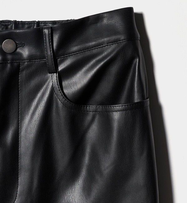 UNITED ARROWS「レザーライク ストレート パンツ ウォッシャブル」|チノ|