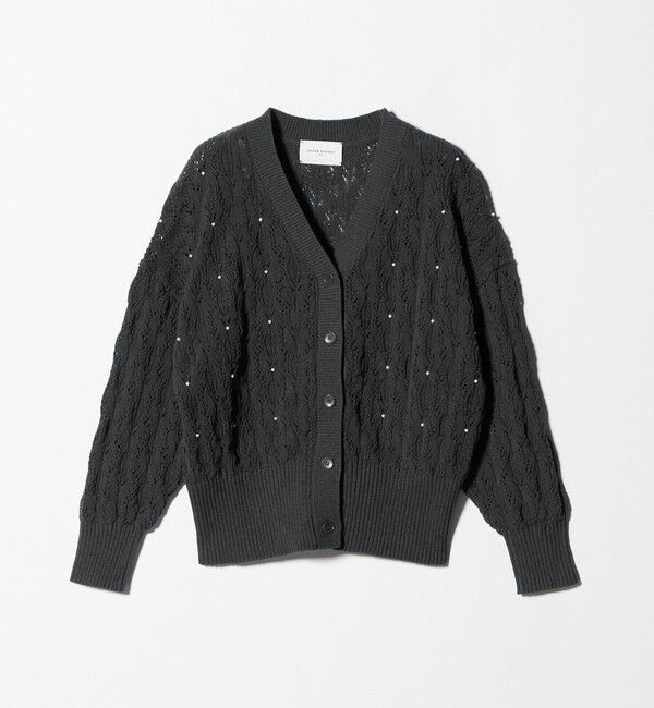 UNITED ARROWS「フェイクパール レース カーディガン ウォッシャブル」|カーディガン|