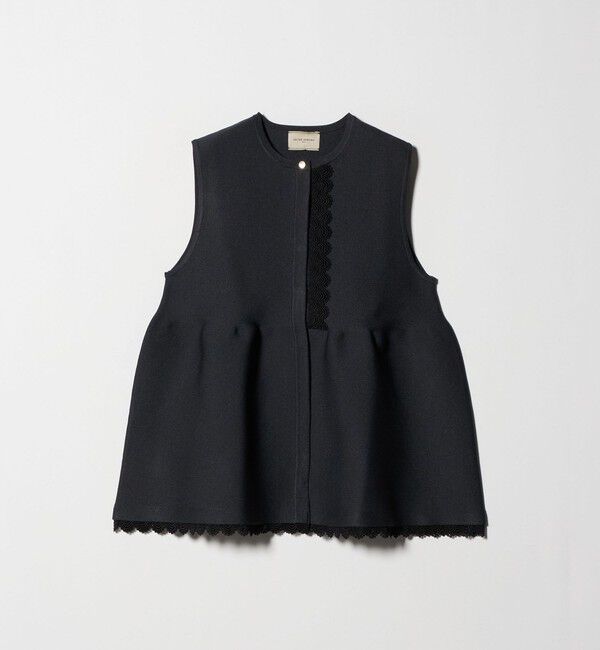UNITED ARROWS「レース ペプラム ニットベスト ‐ウォッシャブル‐」|ベスト・ジレ|
