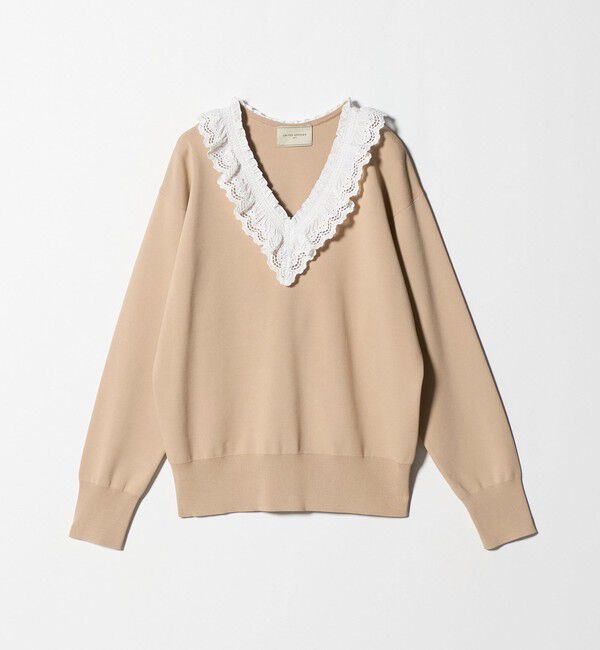UNITED ARROWS「スカラップ レース フリル ニット‐ウォッシャブル‐」|ニット・セーター|
