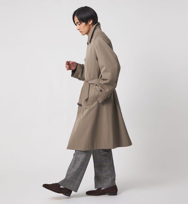 UNITED ARROWS「ウール コットン ギャバジン ベルテッド バルマカーンコート 撥水」|ステンカラーコート|