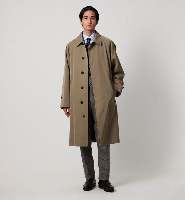UNITED ARROWS「ウール コットン ギャバジン ベルテッド バルマカーンコート 撥水」|ステンカラーコート|