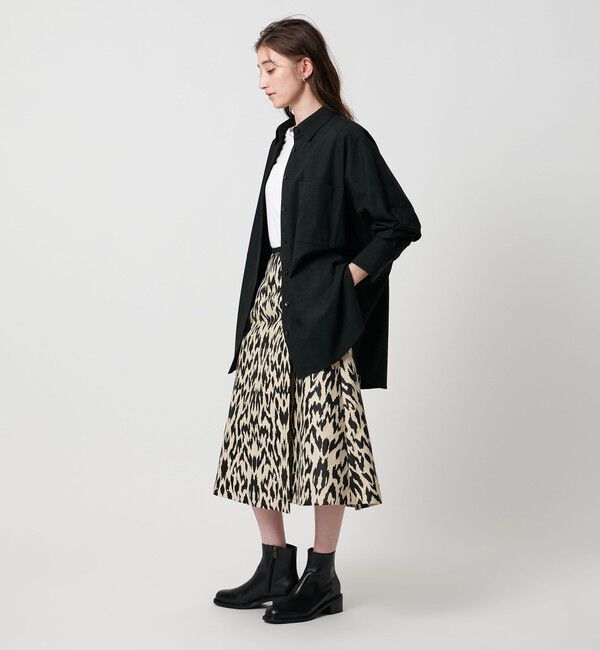 UNITED ARROWS「レオパード ジャガード フレアスカート」|フレア|