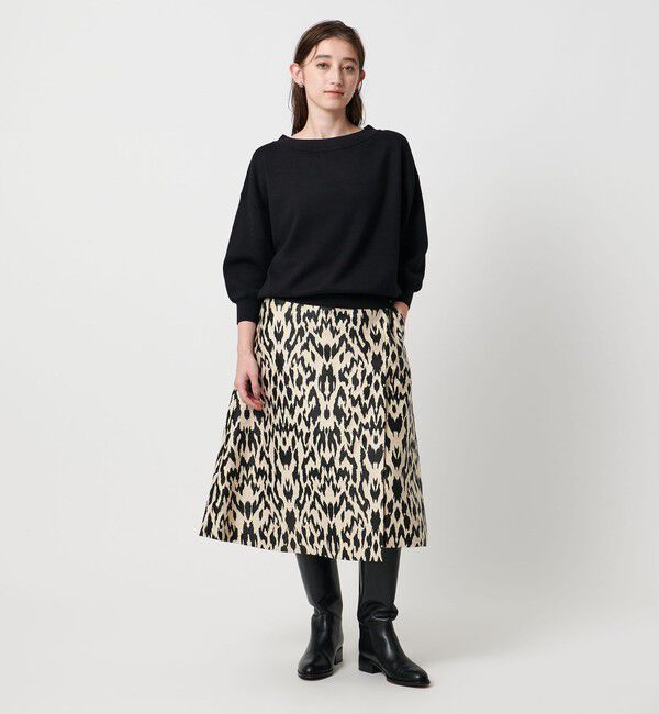 UNITED ARROWS「レオパード ジャガード フレアスカート」|フレア|
