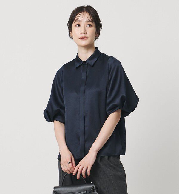 UNITED ARROWS「サテン バルーン ブラウス‐ウォッシャブル‐」|シャツ・ブラウス|