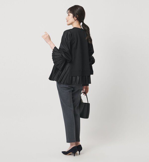 UNITED ARROWS「プリーツ コンビ ニット ブラウス ‐ウォッシャブル‐」|シャツ・ブラウス|