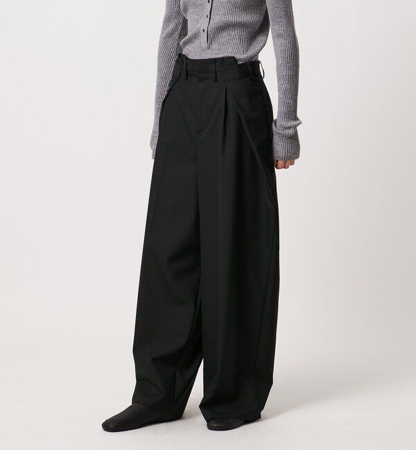 AEWEN MATOPH「＜AEWEN MATOPH＞ウールモヘヤ インタックパンツ」|チノ|BLACK