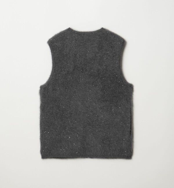 UNITED ARROWS「フォックスカシミヤ スパンコール ジップ ベスト」|ベスト・ジレ|