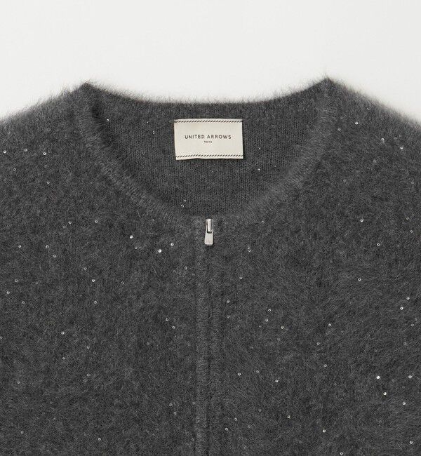 UNITED ARROWS「フォックスカシミヤ スパンコール ジップ ベスト」|ベスト・ジレ|