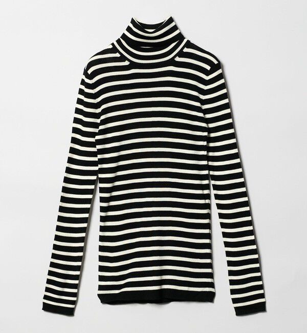 UNITED ARROWS「リブ ボーダー タートル ニット」|ニット・セーター|