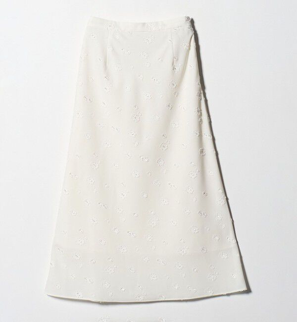 UNITED ARROWS「サテン フラワー ジャガード ロングスカート」|フレア|