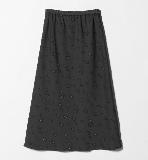 UNITED ARROWS「サテン フラワー ジャガード ロングスカート」|フレア|