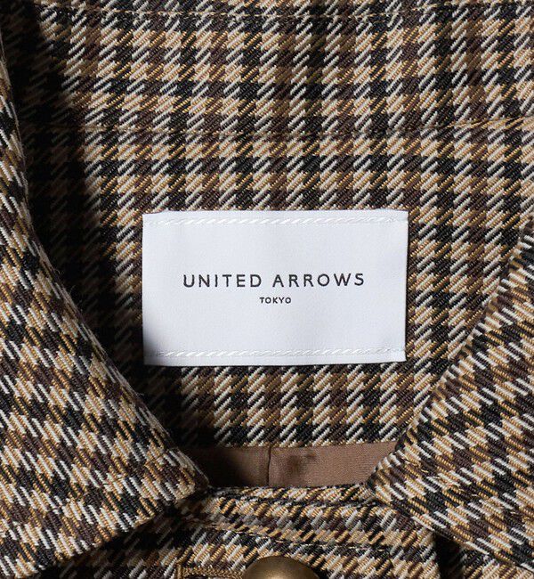 UNITED ARROWS「チェック ショート ジャケット」|ステンカラーコート|