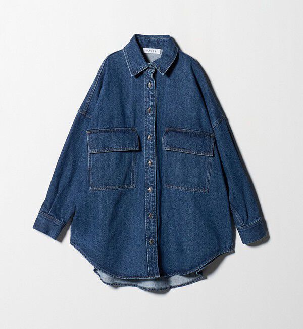UNITED ARROWS「＜SACRA＞デニム ロング シャツ ジャケット」|シャツ・ブラウス|