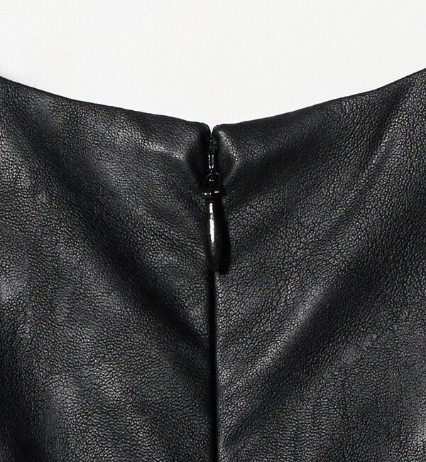 UNITED ARROWS「＜SACRA＞レザーライク Uネック ワンピース」|ワンピース|