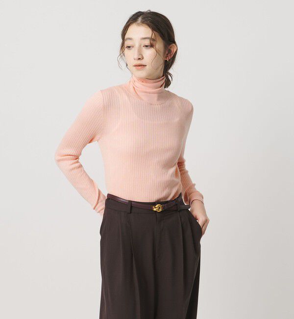 UNITED ARROWS「リブ タートルネック ニット」|ニット・セーター|LT.PINK