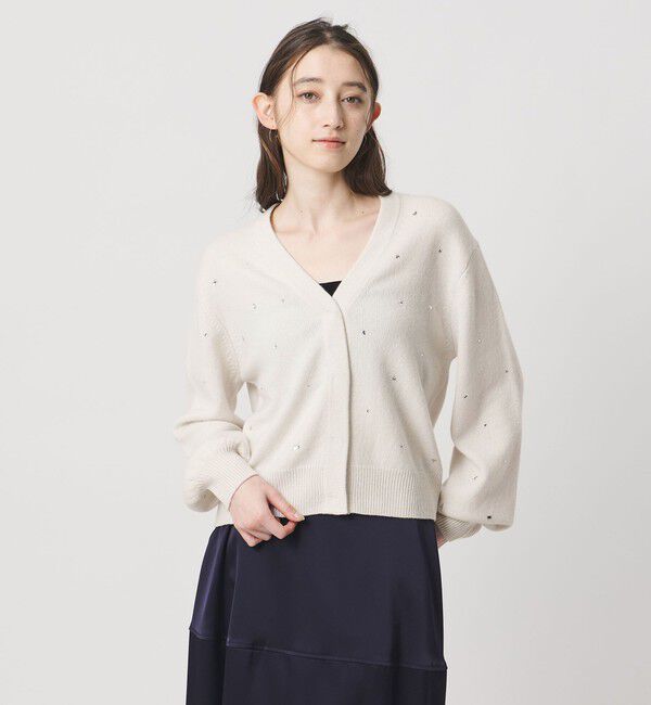 UNITED ARROWS「ラインストーン カーディガン」|カーディガン|OFF WHITE