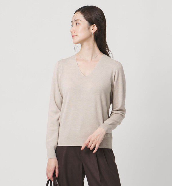 UNITED ARROWS「フルニードル Vネック ニット」|ニット・セーター|