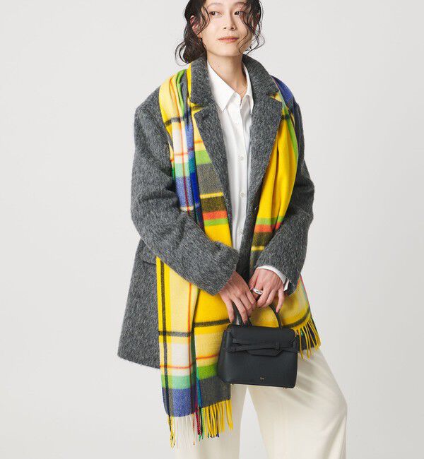 UNITED ARROWS「＜Joshua Ellis＞カシミヤ チェック マフラー」|マフラー|YELLOW