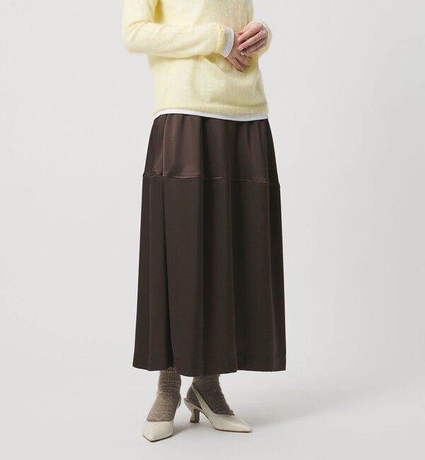 UNITED ARROWS「サテン コクーン スカート ‐ウォッシャブル‐」|スカート|DK.BROWN