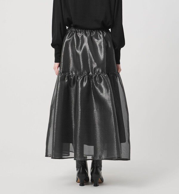 UNITED ARROWS「スケルトン シャイン ジャガード スカート ‐ウォッシャブル‐」|フレア|