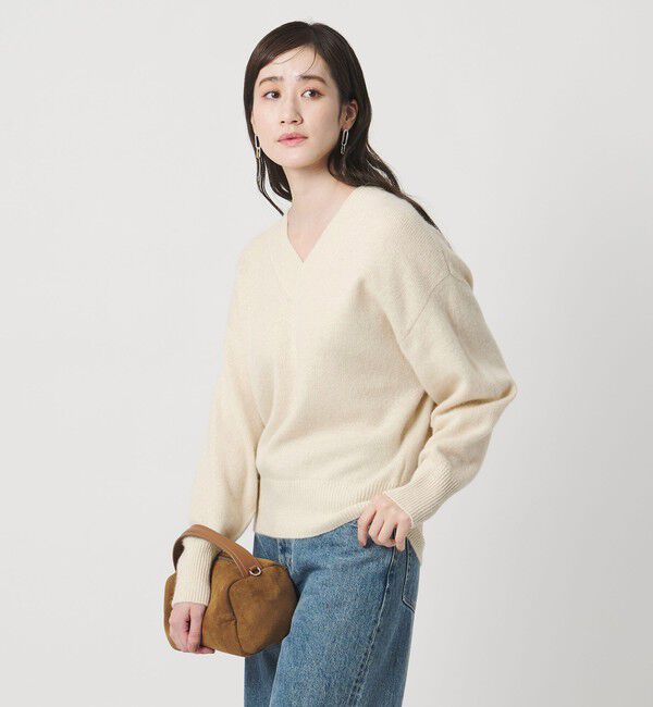 UNITED ARROWS「フォックス ウール ラメ Vネック ニット」|ニット・セーター|