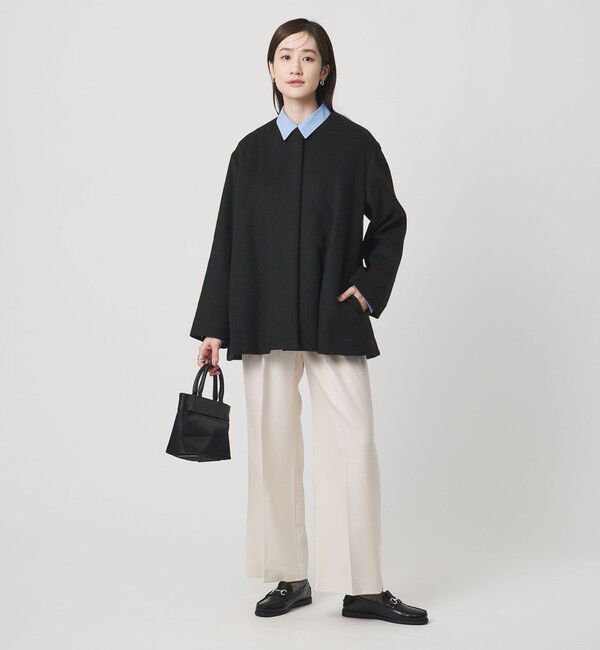 UNITED ARROWS「バック フレア ショート コート」|ノーカラージャケット|