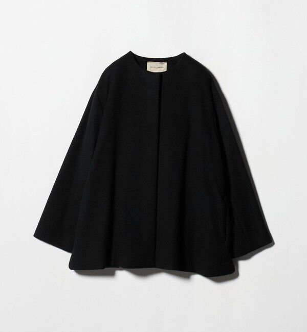 UNITED ARROWS「バック フレア ショート コート」|ノーカラージャケット|