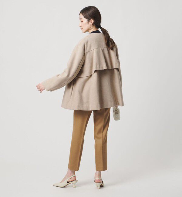 UNITED ARROWS「バック フレア ショート コート」|ノーカラージャケット|