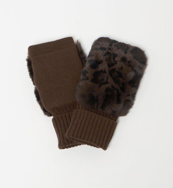 UNITED ARROWS「レッキスラビットファー フィンガーレスグローブ」|手袋|