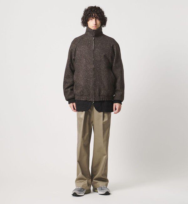 UNITED ARROWS「＜District＞ブラウン ツイード ジップブルゾン」|ブルゾン・スタジャン|