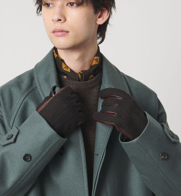 UNITED ARROWS「ブラウン コンビ グローブ」|手袋|