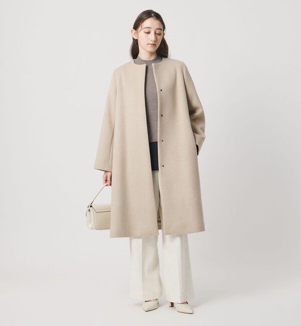 UNITED ARROWS「Aライン ミドルコート」|ノーカラーコート|