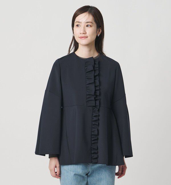 UNITED ARROWS「LIGHT SPONGY フリル コート」|その他|