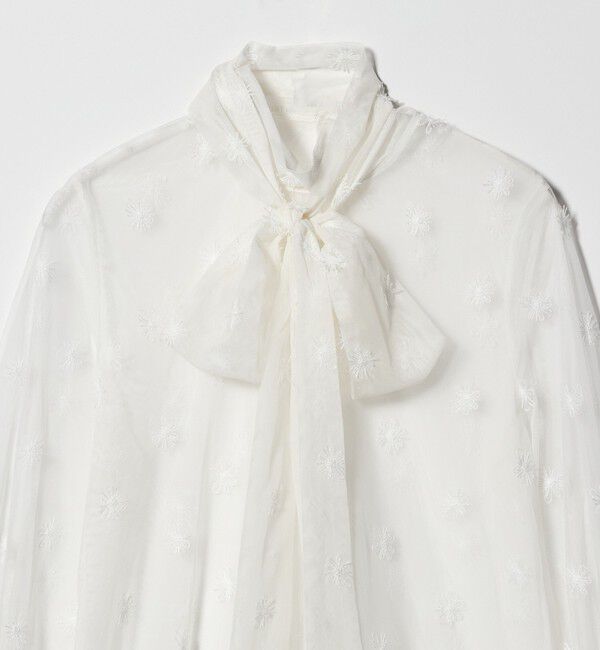 UNITED ARROWS「チュールフラワー ボウタイブラウス ‐ウォッシャブル‐」|シャツ・ブラウス|