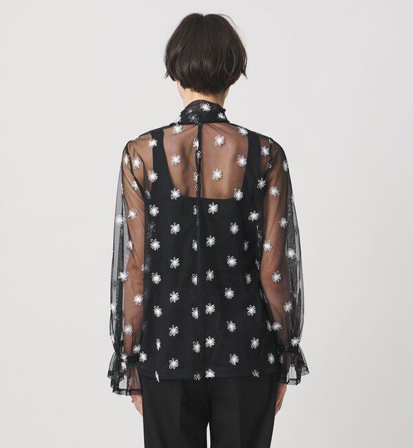 UNITED ARROWS「チュールフラワー ボウタイブラウス ‐ウォッシャブル‐」|シャツ・ブラウス|