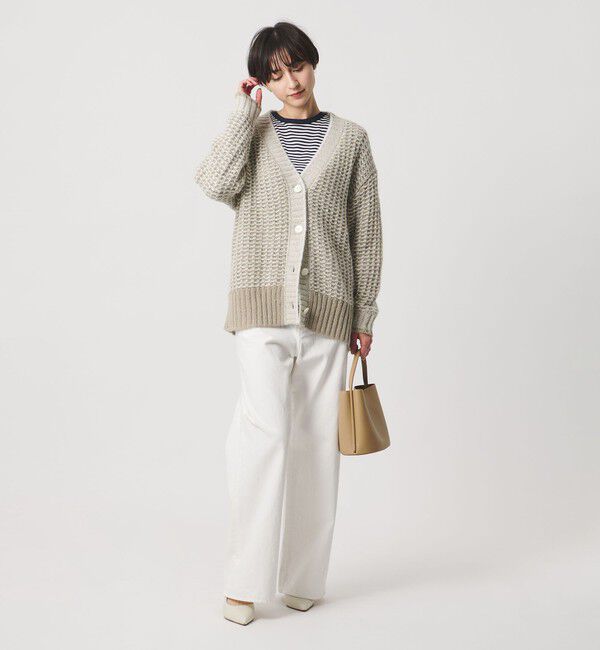 UNITED ARROWS「カラーミックス インレイド カーディガン」|カーディガン|