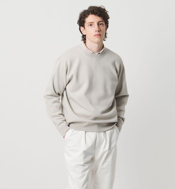 UNITED ARROWS「ウール カシミヤ クルーネック スウェットニット」|ニット・セーター|NATURAL