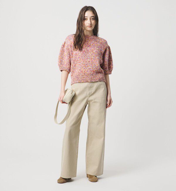 UNITED ARROWS「ミックスカラー ハーフスリーブニット」|ニット・セーター|