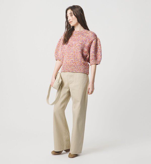 UNITED ARROWS「ミックスカラー ハーフスリーブニット」|ニット・セーター|