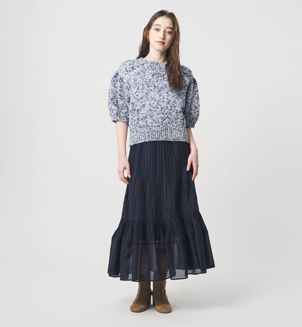 UNITED ARROWS「ミックスカラー ハーフスリーブニット」|ニット・セーター|