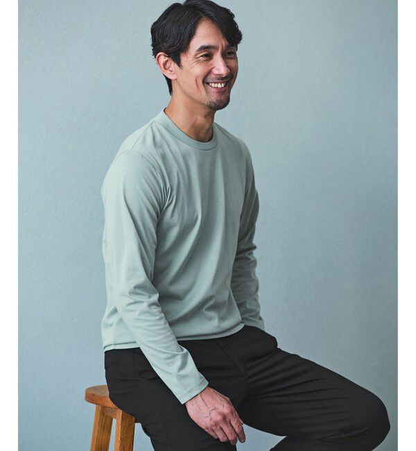 UNITED ARROWS green label relaxing「【WEB限定】JUST fit ジャケイン クルーネック 長袖 Tシャツ -吸水速乾・抗菌-」|Tシャツ・カットソー|LIME