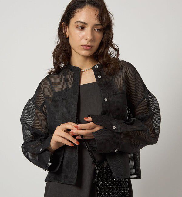 UNITED ARROWS green label relaxing「シアー コードレーン シャツ」|シャツ・ブラウス|BLACK