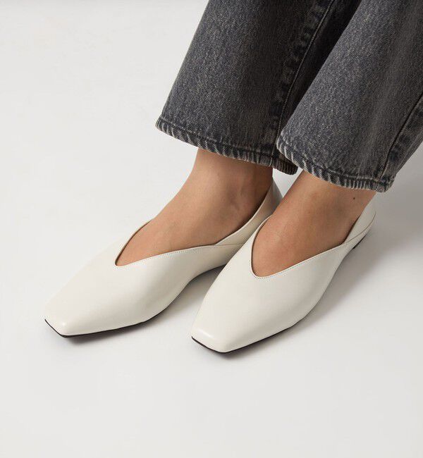 UNITED ARROWS green label relaxing「スクエア 2WAY フラットシューズ」|ローファー|