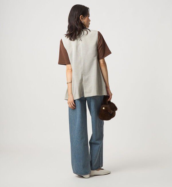 UNITED ARROWS green label relaxing「パウダリー ノーカラー ジレ」|ベスト・ジレ|